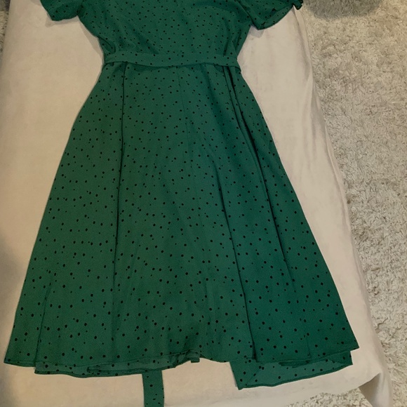 Nanette Lepore Polka Dot Dress Green/Black Sz 8 Women’s - Picture 9 of 13
